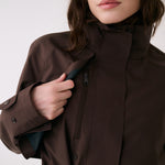 Lolë Alizé Trench Coat in Java dark brown — fit note: Cut with a relaxed fit for comfortable layering