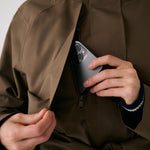 Lolë Alizé Trench Coat in Mocha olive brown — fit note: Cut with a relaxed fit for comfortable layering