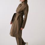 Lolë Alizé Trench Coat in Mocha olive brown — fit note: Cut with a relaxed fit for comfortable layering