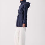 Lolë Alizé Short Trench Coat in Outerspace navy — fit note: Cut with a relaxed fit for comfortable layering