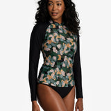 Lolë Seychelles Rashguard in blue — this fitted long-sleeve top gives you lightweight sun protection