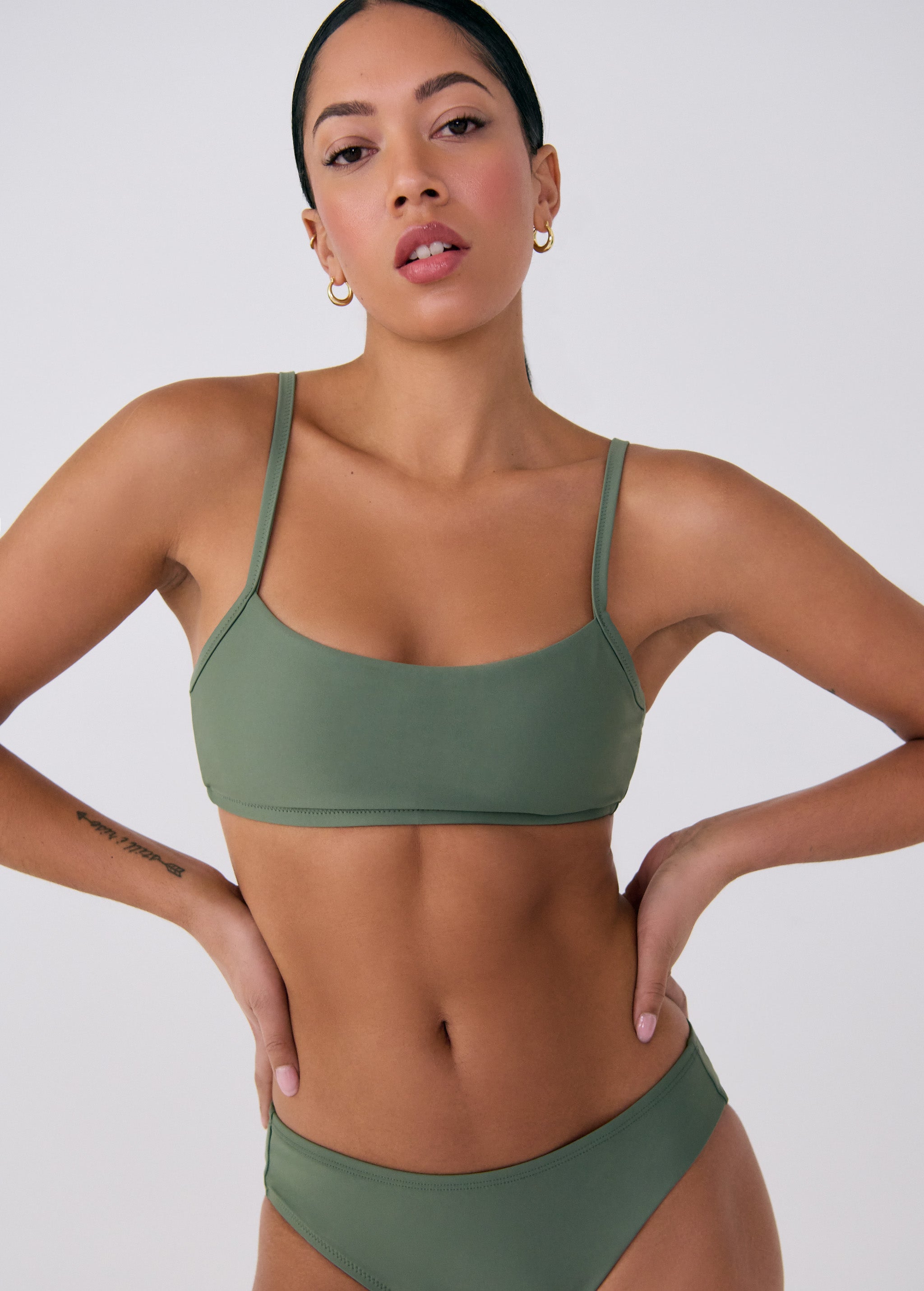 Lolë Catarina Bikini Top in Army olive green