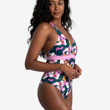 Lolë Playa One-Piece Swimsuit in navy floral print