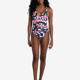 Lolë Playa One-Piece Swimsuit in navy floral print