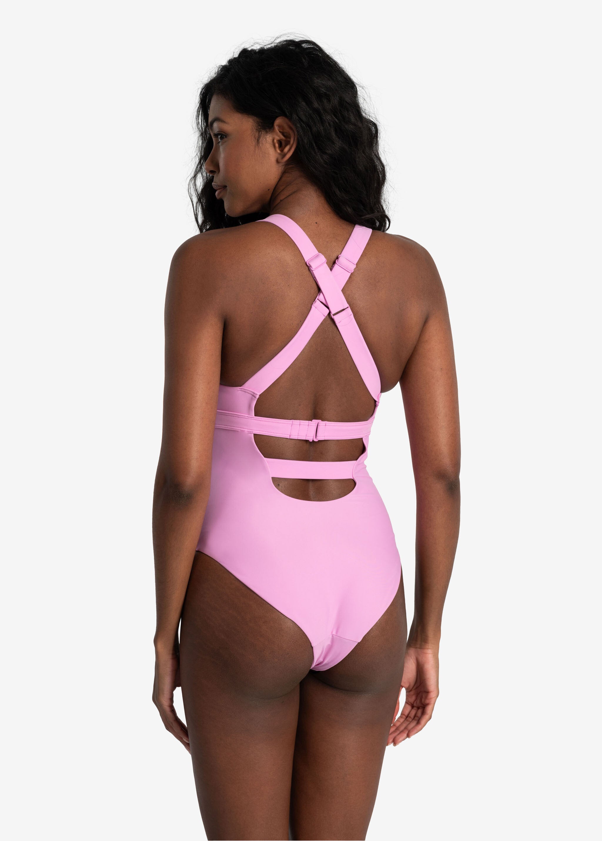 Lolë Playa One-Piece Swimsuit in Crocus pink
