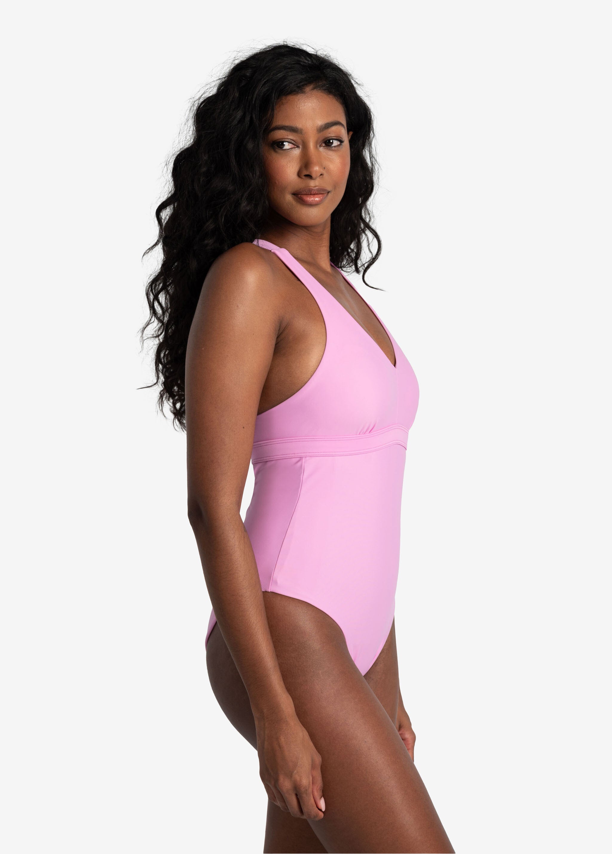 Lolë Playa One-Piece Swimsuit in Crocus pink