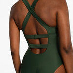 Lolë Playa One-Piece Swimsuit in Kombu olive green