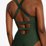 Lolë Playa One-Piece Swimsuit in Kombu olive green