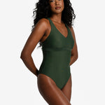Lolë Playa One-Piece Swimsuit in Kombu olive green