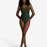 Lolë Playa One-Piece Swimsuit in Kombu olive green