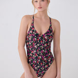 Lolë Eclipse One Piece in black floral print
