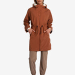 Lolë Piper Oversized Rain Jacket in rust — for a more streamlined fit, consider sizing down
