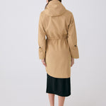 Lolë Piper Oversized Rain Jacket in Carmel tan — for a more streamlined fit, consider sizing down