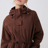 Lolë Piper Oversized Rain Jacket in Sienna brown — for a more streamlined fit, consider sizing down