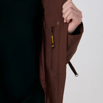 Lolë Piper Oversized Rain Jacket in Sienna brown — for a more streamlined fit, consider sizing down