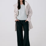 Lolë Piper Oversized Rain Jacket in Abalone pale greige — for a more streamlined fit, consider sizing down