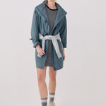 Lolë Piper Oversized Rain Jacket in Ash slate blue — for a more streamlined fit, consider sizing down