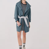 Lolë Piper Oversized Rain Jacket in Ash slate blue — for a more streamlined fit, consider sizing down