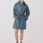 Lolë Piper Oversized Rain Jacket in Ash slate blue — for a more streamlined fit, consider sizing down