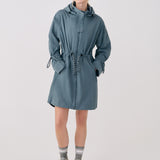 Lolë Piper Oversized Rain Jacket in Ash slate blue — for a more streamlined fit, consider sizing down