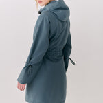 Lolë Piper Oversized Rain Jacket in Ash slate blue — for a more streamlined fit, consider sizing down