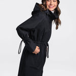 Lolë Piper Oversized Rain Jacket in black — for a more streamlined fit, consider sizing down
