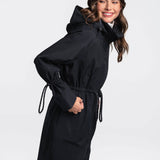 Lolë Piper Oversized Rain Jacket in black — for a more streamlined fit, consider sizing down