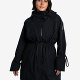 Lolë Piper Oversized Rain Jacket in black — for a more streamlined fit, consider sizing down