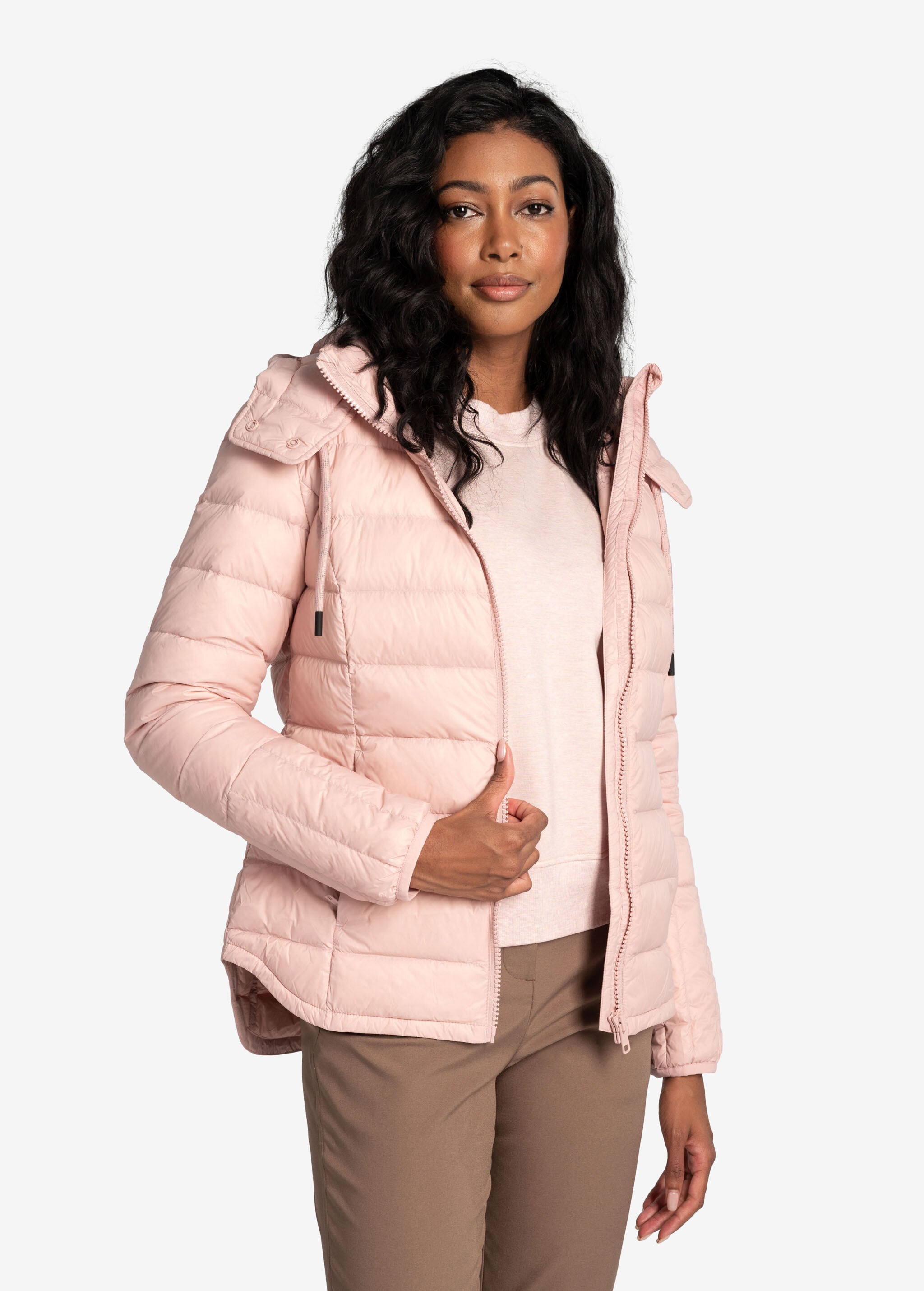 Lolë Emeline Down Jacket in Ballerina blush pink