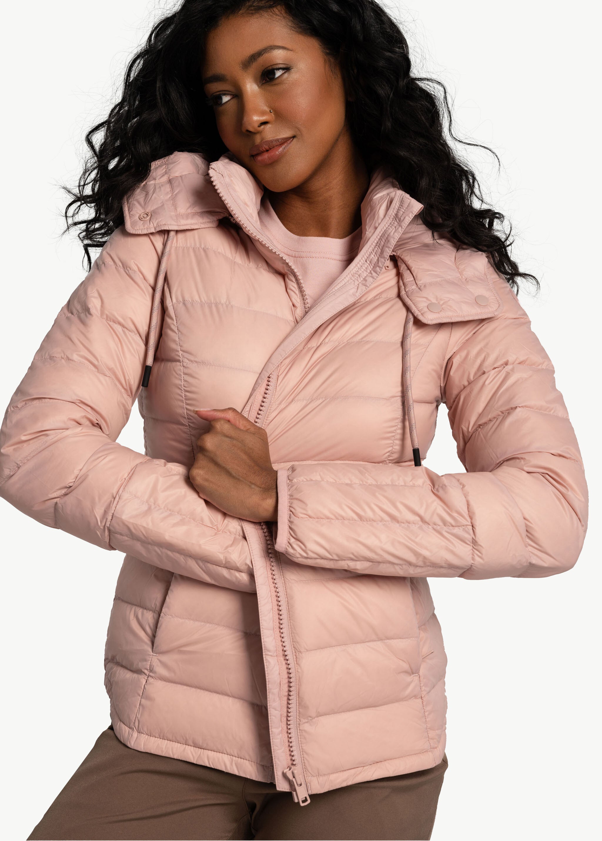 Lolë Emeline Down Jacket in Ballerina blush pink