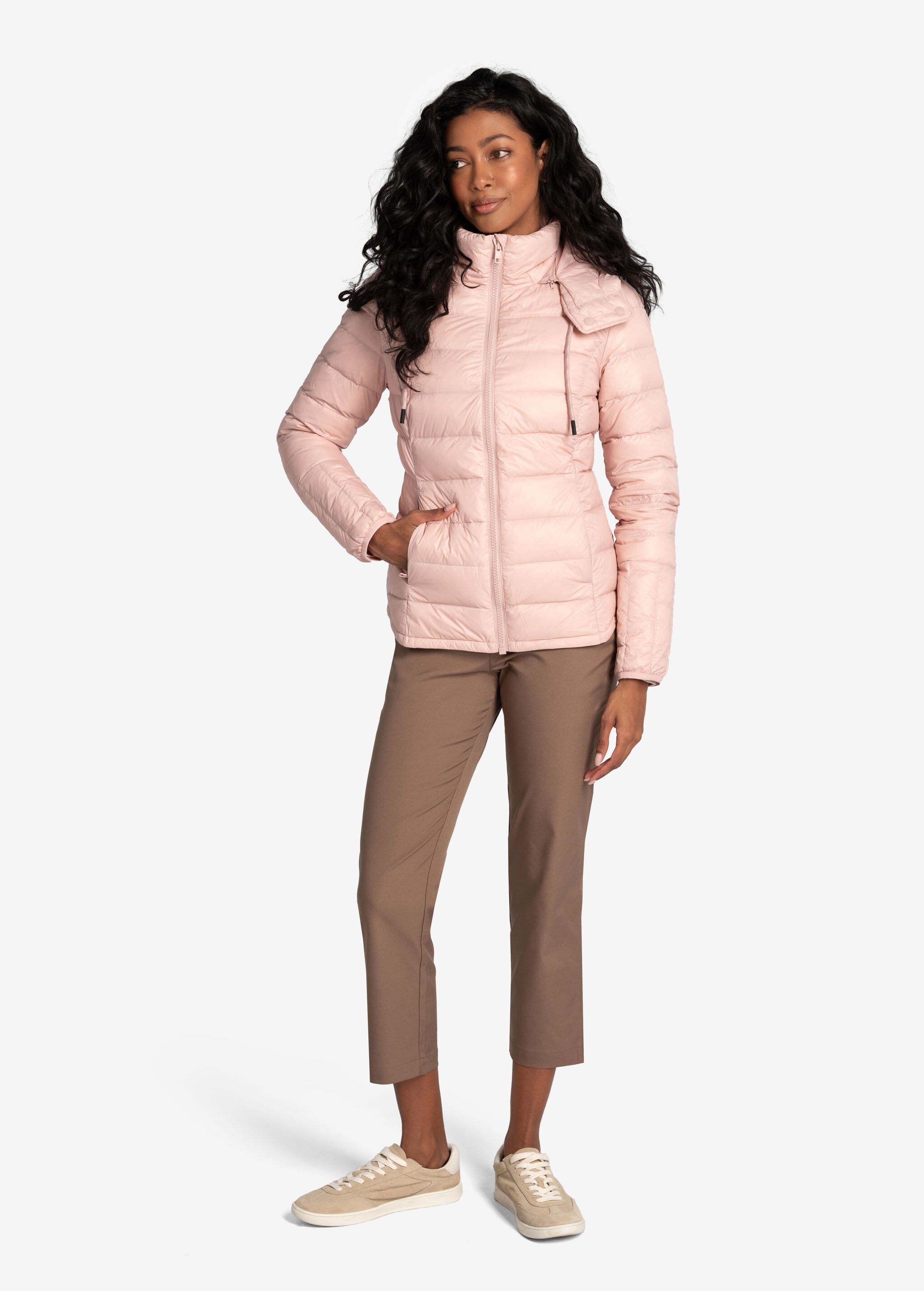Lolë Emeline Down Jacket in Ballerina blush pink