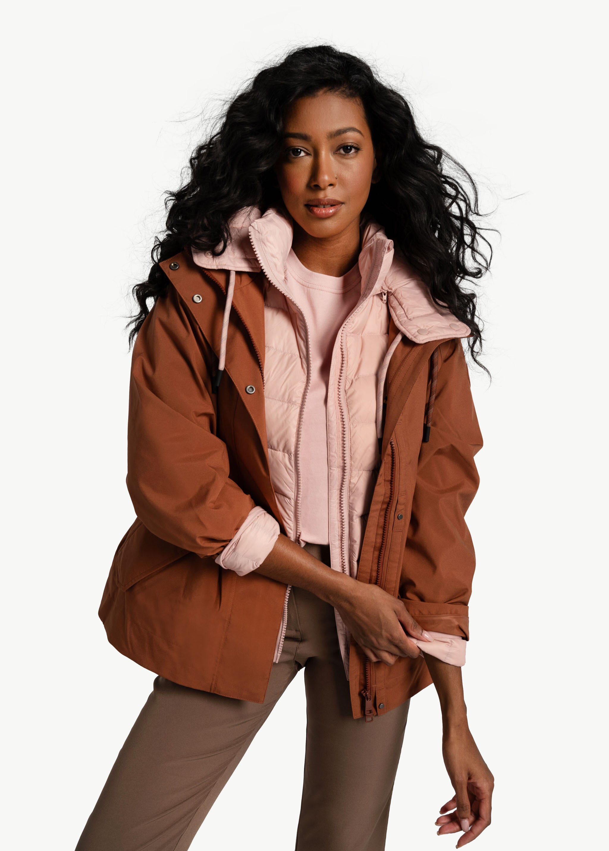 Lolë Emeline Down Jacket in Ballerina blush pink