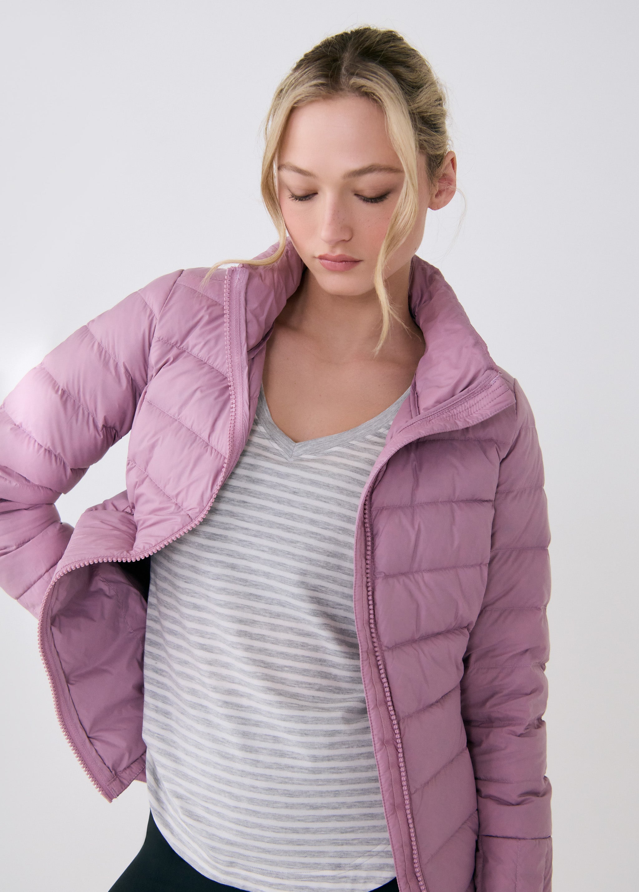Lolë Emeline Down Jacket in Rosewood dusty pink