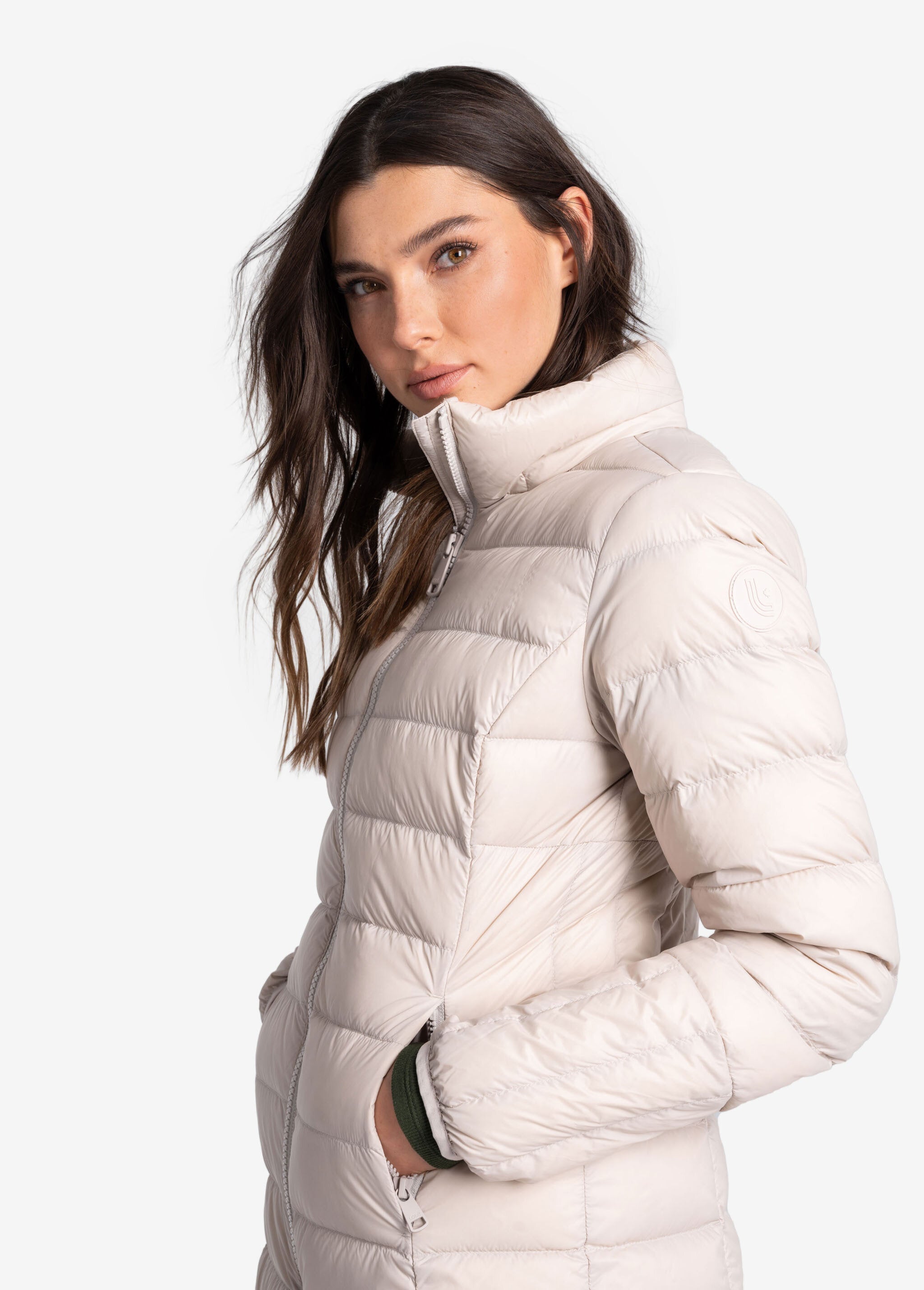 Lolë Claudia Down Jacket in Abalone pale greige