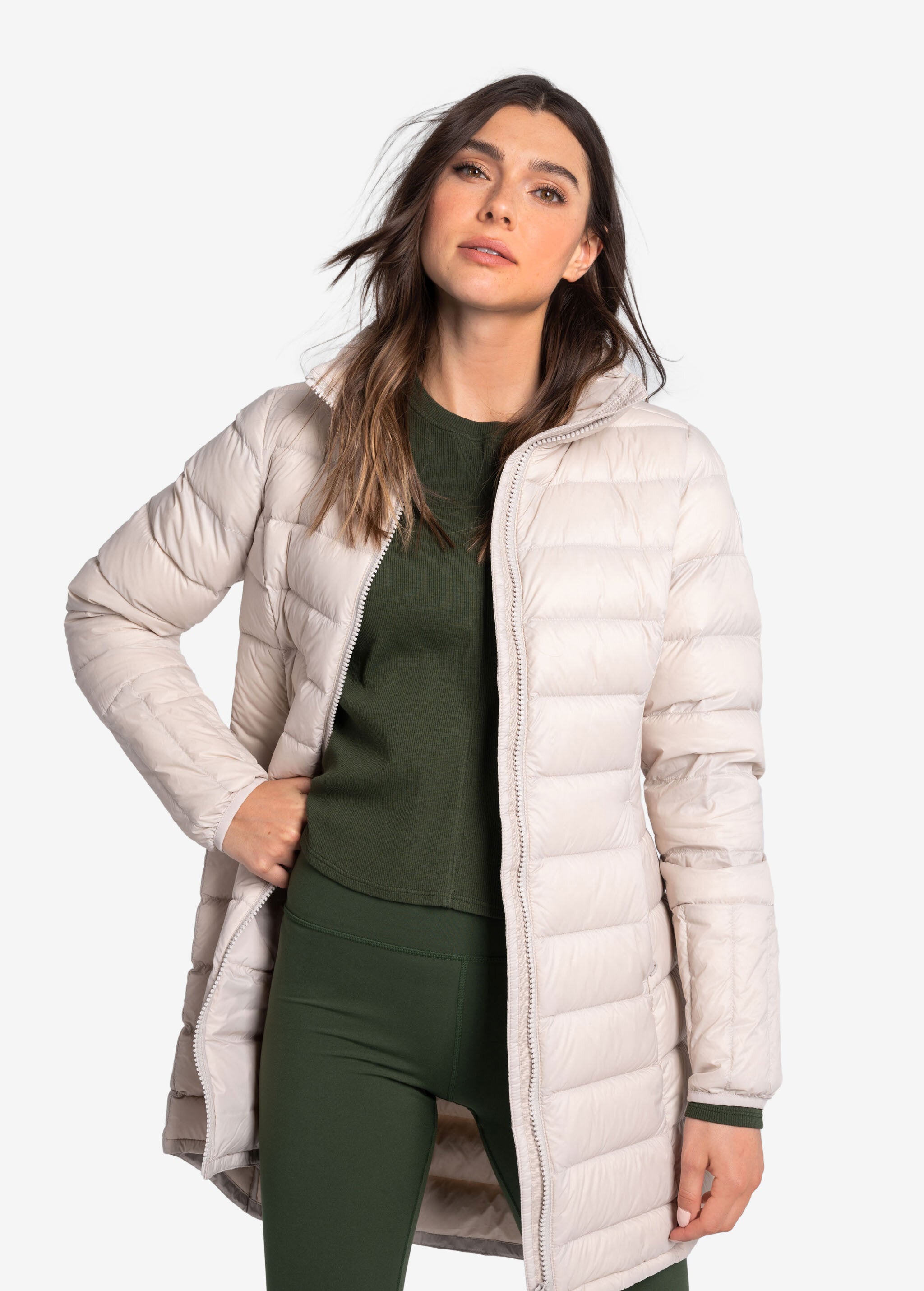 Lolë Claudia Down Jacket in Abalone pale greige