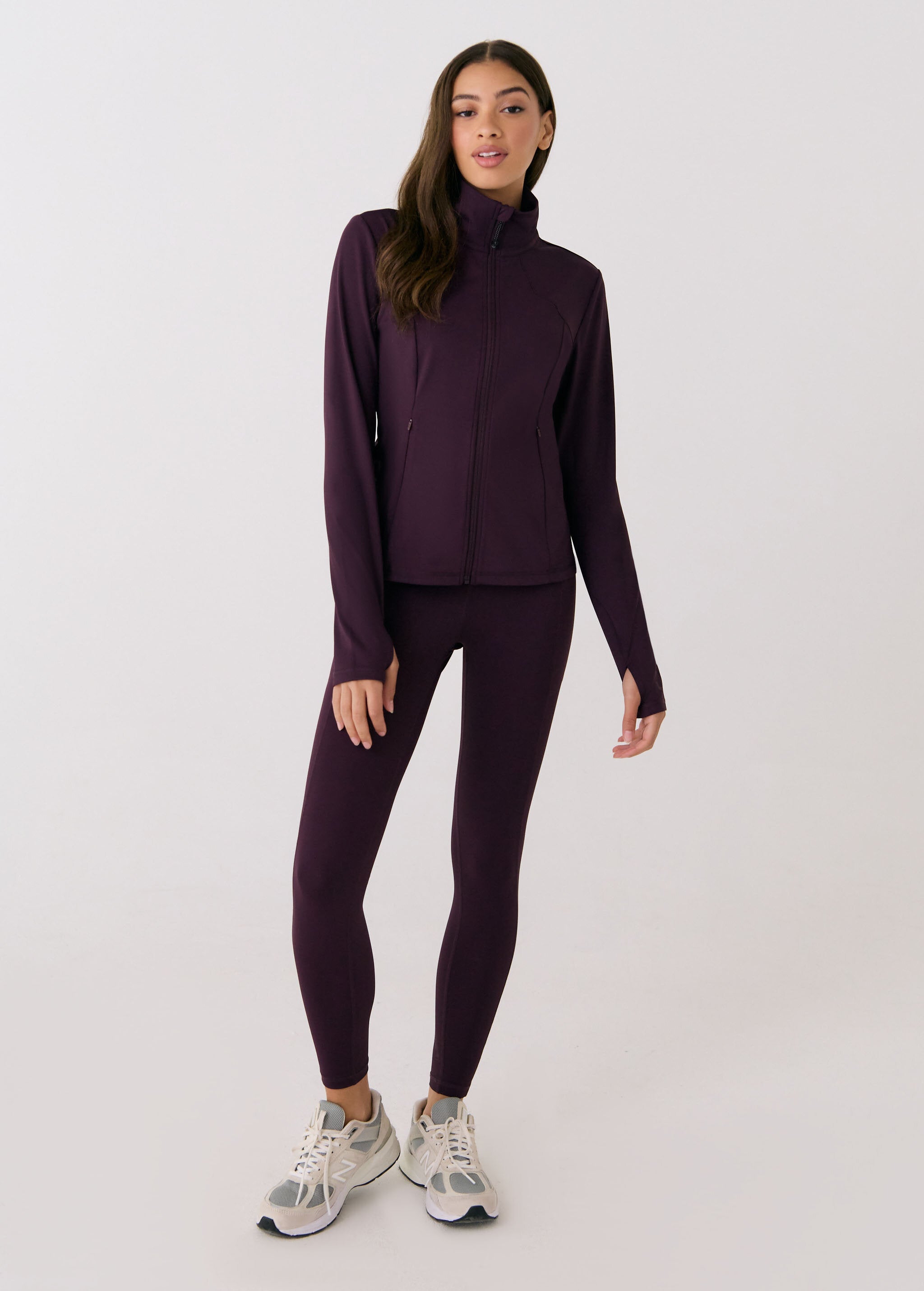 Lolë Step Up Ankle Leggings in Fig plum
