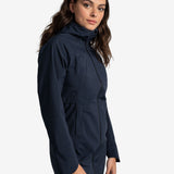 Lolë Element Long Rain Jacket in Outerspace navy — shake off wet weather with this longline rain jacket