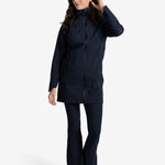 Lolë Element Long Rain Jacket in Outerspace navy — shake off wet weather with this longline rain jacket