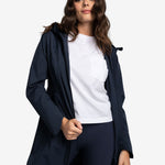 Lolë Element Long Rain Jacket in Outerspace navy — shake off wet weather with this longline rain jacket
