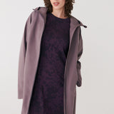 Lolë Element Long Rain Jacket in Twilight mauve taupe — shake off wet weather with this longline rain jacket