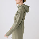 Lolë Element Long Rain Jacket in Hazel sage green — shake off wet weather with this longline rain jacket