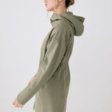 Lolë Element Long Rain Jacket in Hazel sage green — shake off wet weather with this longline rain jacket